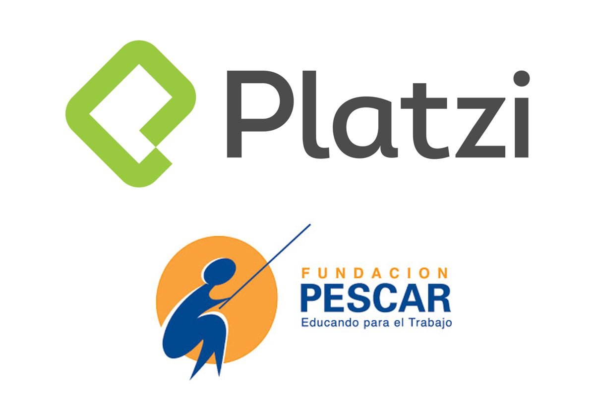 Logos Platzy y Fundación Pescar
