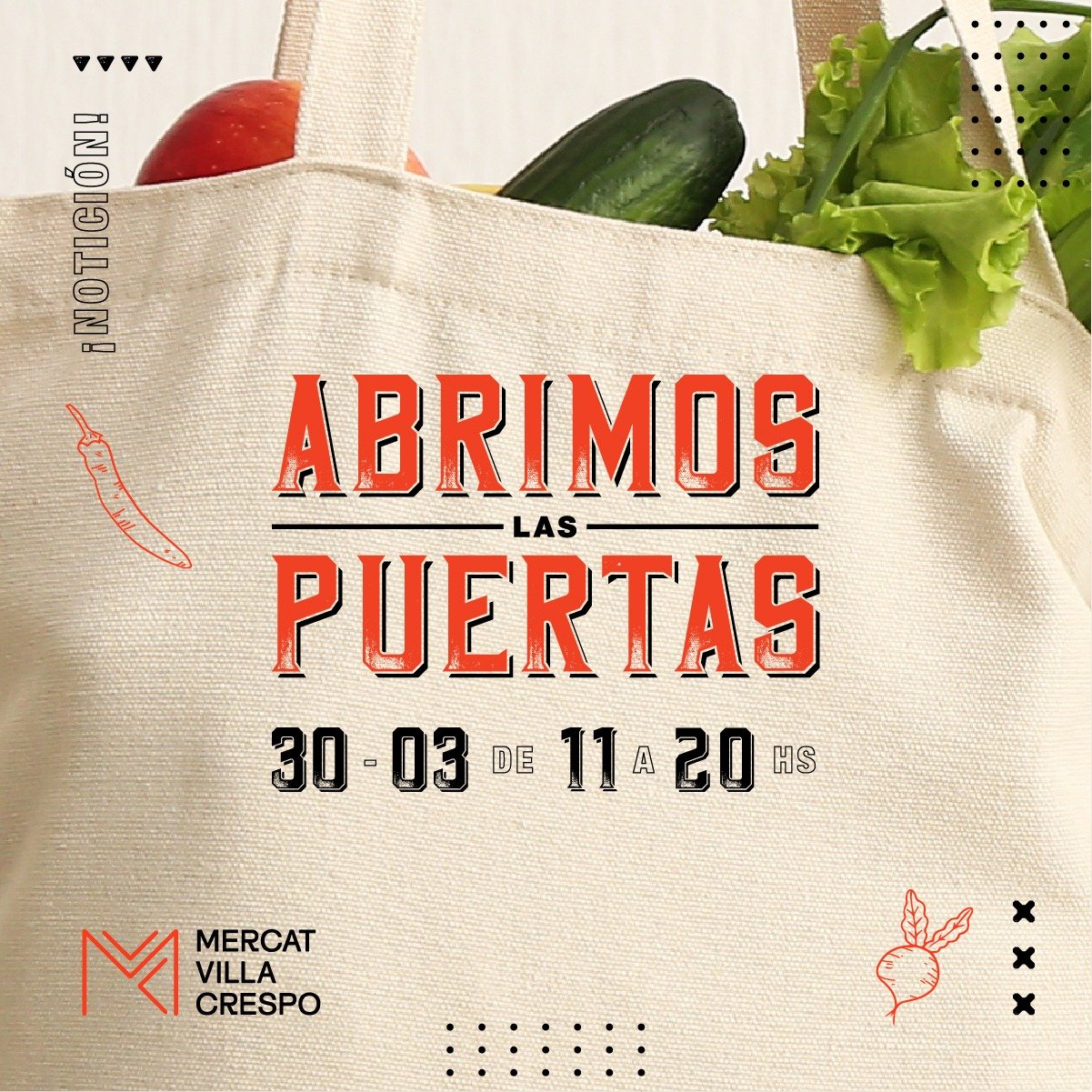 Apertura de Mercat Villa Crespo e flyer