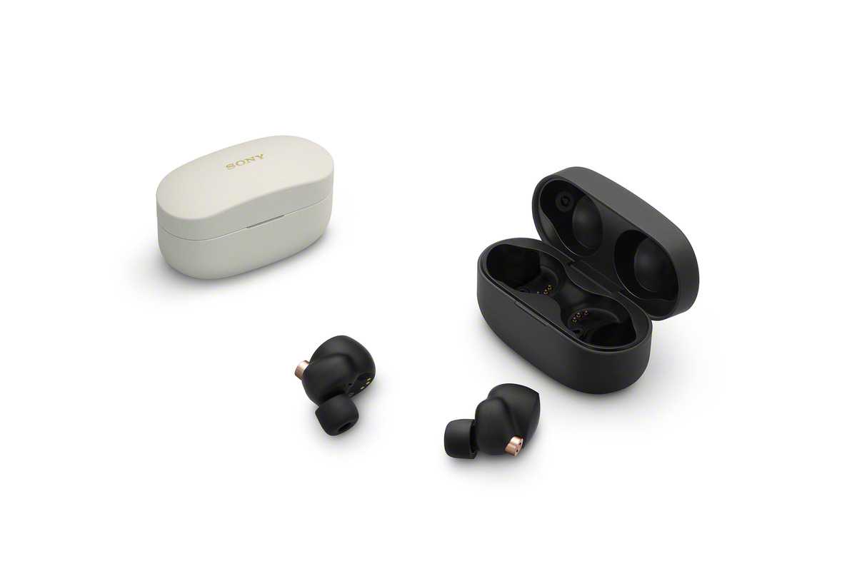 Sony earbuds WF-1000XM4 y su box de carga